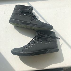 Vans black high tops (rubberized canvas)